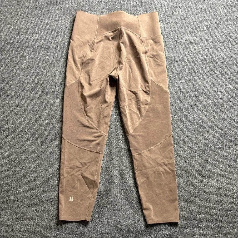 Sweaty Betty Aerial Power Leggings Women's Size 12 High Waist 7/8‎ Length Brown